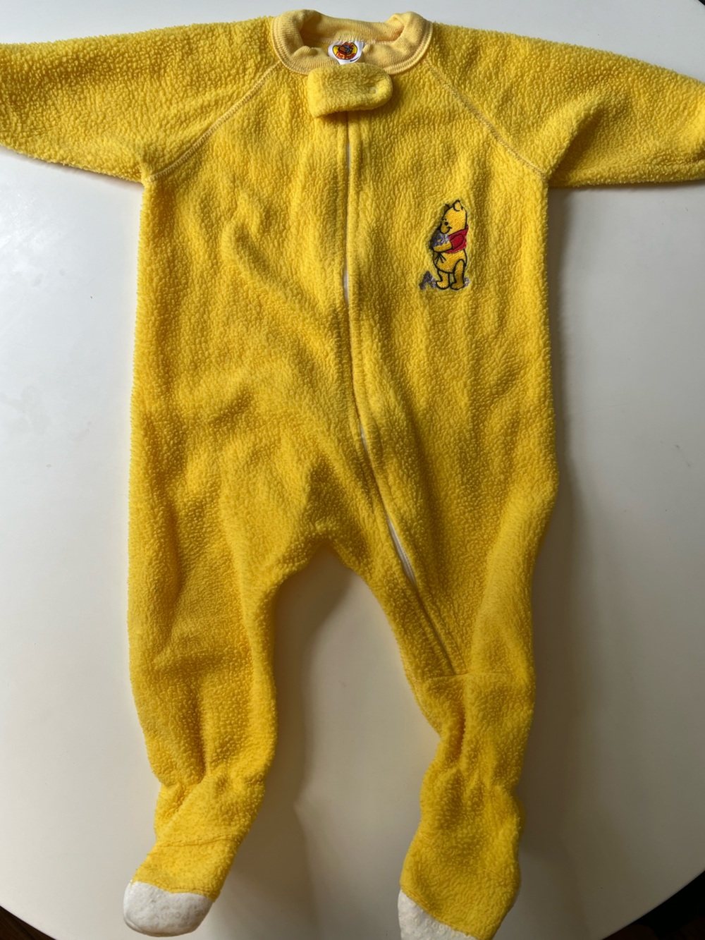 Vintage Disney Winnie the Pooh Fleece Footed Sleeper PJs size 1-2Y